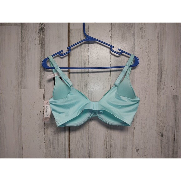 Ambrielle Everyday Full Coverage With Fadhion Neck Underwire Bra Turquoise 36DD - Picture 5 of 7